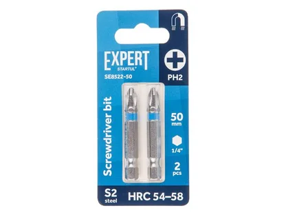 Насадка крестообразная PH2 2шт EXPERT STARTUL (SE8522-50) (бита Phillips магнитная)