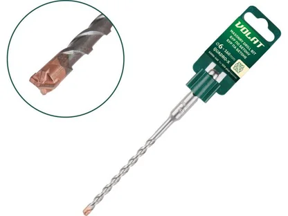 Бур (сверло) SDS-plus QUADRO-X ВОЛАТ (бур по бетону, крестовая пластина) (6х100х160 мм)