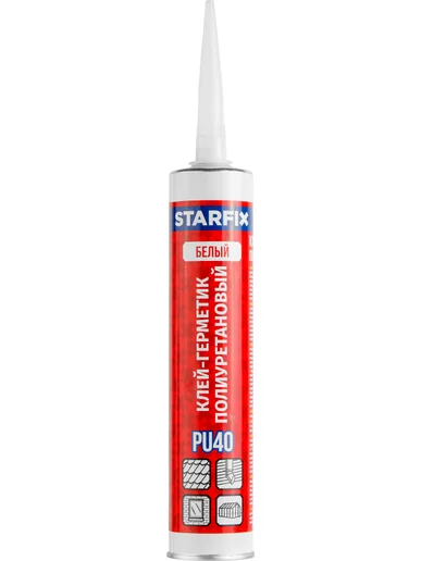 Клей-герметик полиуретановый PU40 STARFIX (300 мл белый)