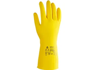Перчатки К80 Щ40 латексные с хлопковым напылением р-р 10/XL Jeta Safety (Atom Universal, желтые. инд. уп.)