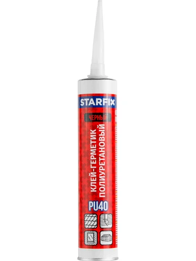 Клей-герметик полиуретановый PU40 STARFIX (300 мл черный)