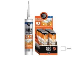 Клей монтажный POINT "Клей вместо гвоздей 92", (белый, для пенополистирола)