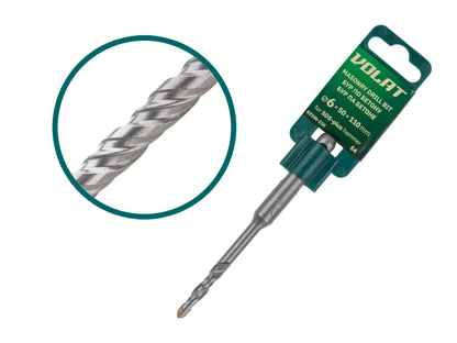 Бур (сверло) SDS-plus S4 ВОЛАТ (бур по бетону) (6х50х110 мм)