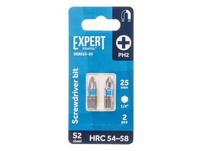 Насадка крестообразная PH2 2шт EXPERT STARTUL (SE8522-25) (бита Phillips магнитная)