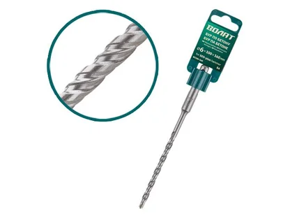 Бур (сверло) SDS-plus S4 ВОЛАТ (бур по бетону) (6х100х160 мм)