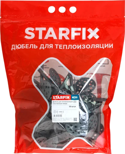 Дюбель для теплоизоляции с пласт. гвоздем STARFIX (10х100 мм 50 шт, дой-паке)