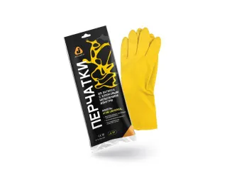 Перчатки К80 Щ40 латексные с хлопковым напылением р-р 7/S Jeta Safety (Atom Universal, желтые. инд. уп.)