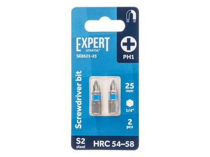 Насадка крестообразная PH1 2шт EXPERT STARTUL (SE8521-25) (бита Phillips магнитная)