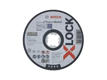 Круг отрезной для нерж. стали X-LOCK Standard for Inox BOSCH (прямой; подходит для всех типов УШМ) (125х1.6х22.2 мм)